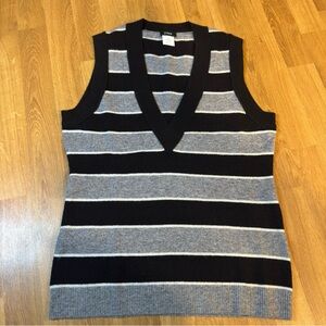 J Crew Wool Cashmere Striped Sweater Vest Small